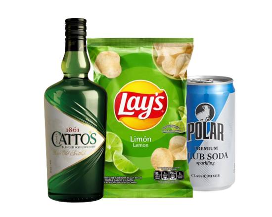 Cattos + Lays Limon + 2 Polar Soda Lata