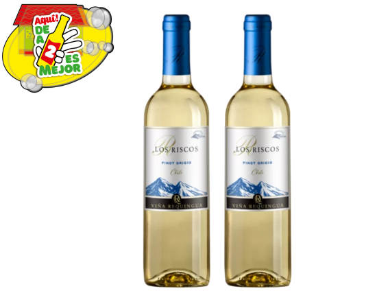 2 Vino Blanco Los Riscos Pinot Grigio 0.7L