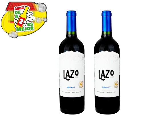 2 Vino Tinto Lazo Merlot 0.7L