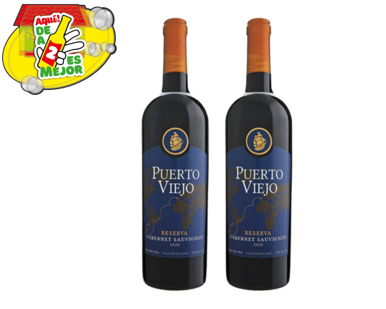 2 Vino Tinto Puerto Viejo Cabernet 0.7L