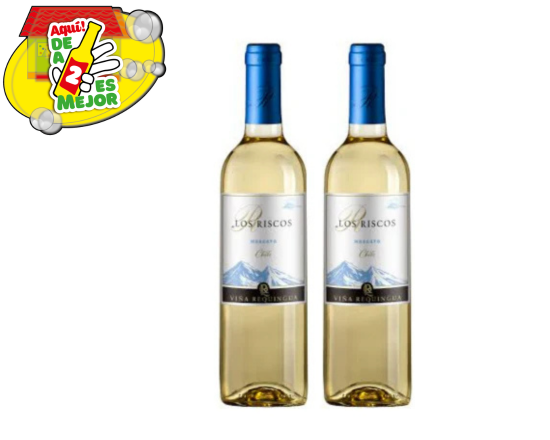 2 Vino Blanco Los Riscos Moscato 0.7L