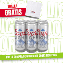 Cargar imagen en el visor de la galería, Cerveza Coors Light Lata 10oz + Toalla Gratis
