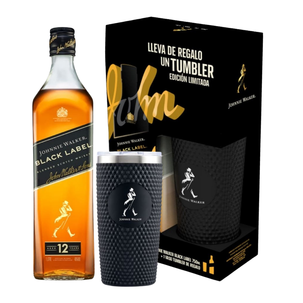 Estuche Whisky JW Etiqueta Negra + Vaso